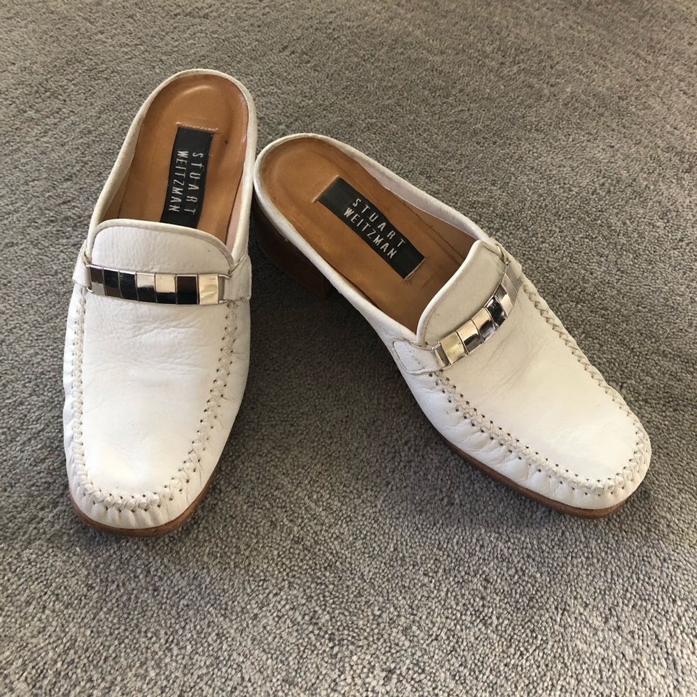 💥HOST PICK💥Vintage Stuart Weitzman White Loafer Mule Slide Shoes